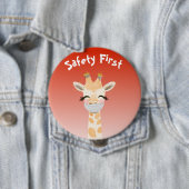 Veiligheid Eerst Giraffe Dier Schattig Ronde Button 4,0 Cm (In situ)