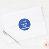 Veiligheid eerst! ronde sticker (Envelop)