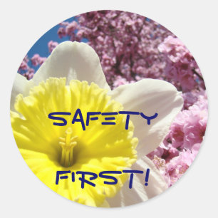 Veiligheid eerst! stickers Helder Kleurige Bloemen
