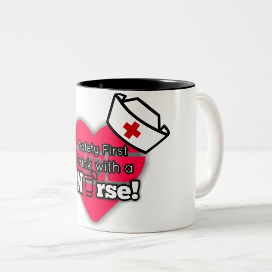 Veiligheid eerst tweekleurige koffiemok (Voorkant rechts)