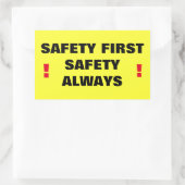 Veiligheid eerst Veiligheid altijd! Rechthoekige Sticker (Tas)