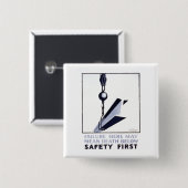 Veiligheid eerst vierkante button 5,1 cm (Voorkant /achterkant)