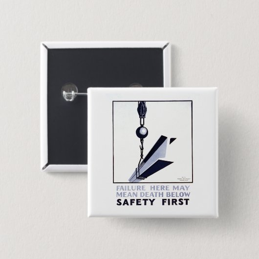 Veiligheid eerst vierkante button 5,1 cm (Voorkant /achterkant)
