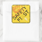 Veiligheid eerst vierkante sticker (Tas)
