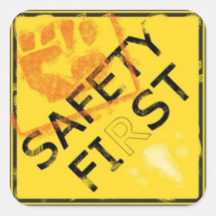 Veiligheid eerst vierkante sticker