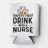 Veiligheid Eerste Drink Bierdrinker Verpleegster N Blikjeskoeler (Voorkant)