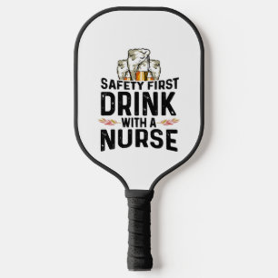 Veiligheid Eerste Drink Bierdrinker Verpleegster N Pickleball Paddle