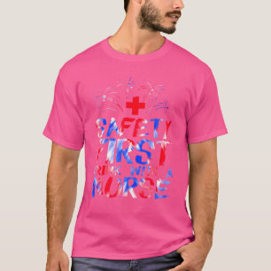 Veiligheid eerste Drink met een verpleegkundige T-shirt