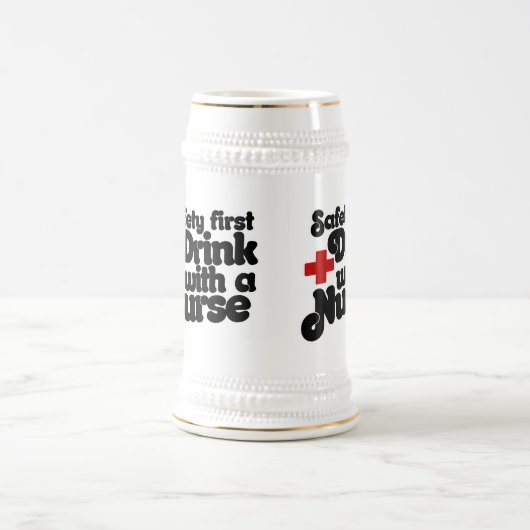 Veiligheid eerste Drink met VERPLEEGKUNDIGE Bierpul (Center)