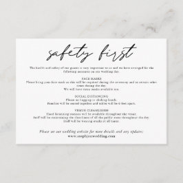 Veiligheid Eerste Eenvoudige Zwart Wit COVID veili Informatiekaartje