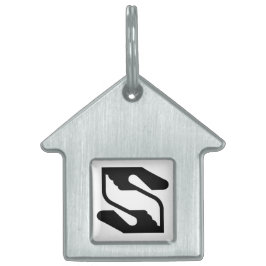 Veiligheid en Ondersteunende Hand Letter S Monogra Huisdieren Naamplaatje