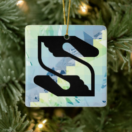 Veiligheid en Ondersteunende Hand Letter S Monogra Keramisch Ornament