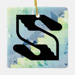 Veiligheid en Ondersteunende Hand Letter S Monogra Keramisch Ornament