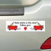 Veiligheid Haat Begint In Je Hoofd Volg Je Hart Bumpersticker (Op auto)