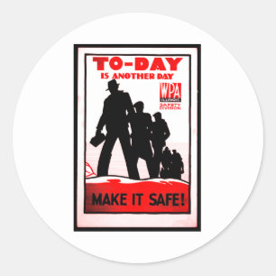veiligheid op de werkplek ronde sticker