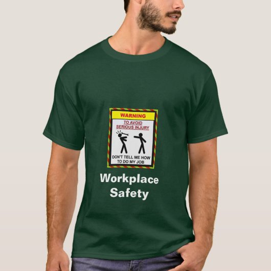 Veiligheid op de werkplek: T-shirt (donker) (Voorkant)