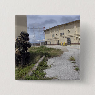 Veiligheid op zee vierkante button 5,1 cm