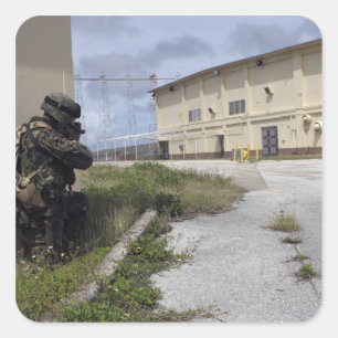 Veiligheid op zee vierkante sticker