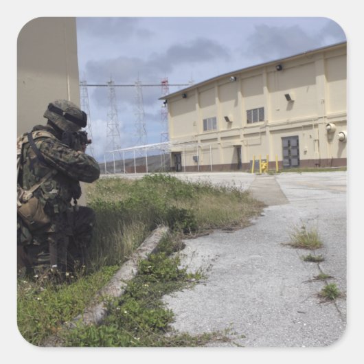 Veiligheid op zee vierkante sticker (Voorkant)