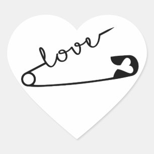 Veiligheid Pin LOVE Hart Sticker