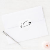 Veiligheid Pin LOVE Hart Sticker (Envelop)