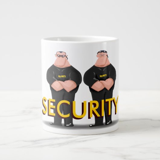 VEILIGHEID! Twee Funny Bouncers of doormen Grote Koffiekop (Voorkant)
