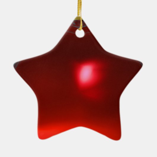 VEILIGHEID VAN DE STROMEN LEVEND Red Ruby Star Keramisch Ornament (Achterkant)