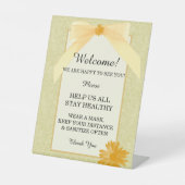 Veiligheid van geel en koolstof reclamebord met voetstuk (Voorkant)