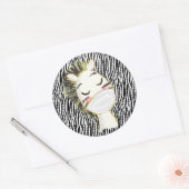 Veiligheid Zebra Dierendragen Gezichtsmasker Ronde Sticker (Envelop)