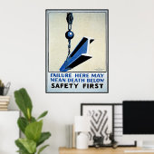 Veiligheids eerste mislukking hier/dood onder WPA- Poster (Thuiskantoor)