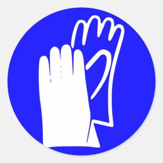 Veiligheids handschoenen bord ronde sticker (Voorkant)