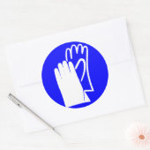 Veiligheids handschoenen bord ronde sticker (Envelop)