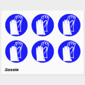 Veiligheids handschoenen bord ronde sticker (Vel)
