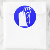 Veiligheids handschoenen bord ronde sticker (Tas)