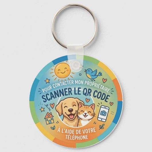 Veiligheids QR Code Huisdieren Sleutelhanger (Voorkant)