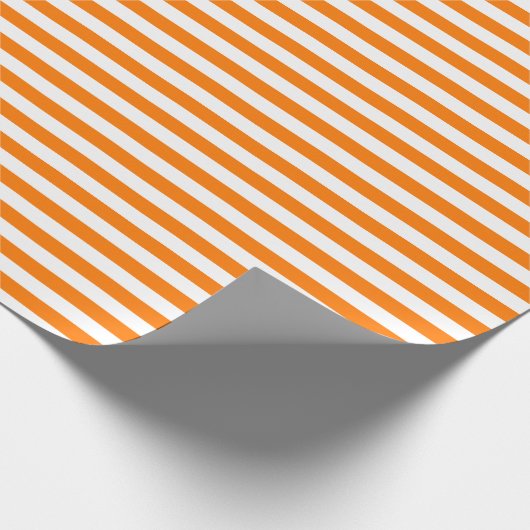 Veiligheids Sinaasappel en Witte Strepen Cadeaupapier (Hoek)