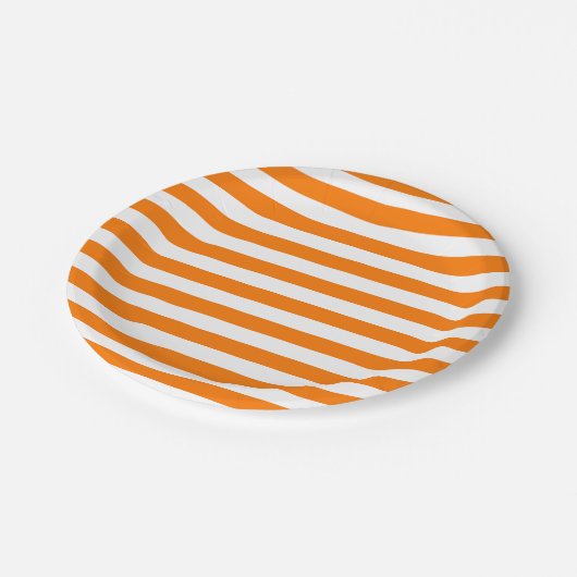 Veiligheids Sinaasappel en Witte Strepen Papieren Bordje (Gekanteld)
