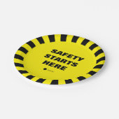 Veiligheidsafdeling Kantoor Party Round Papieren Bordje (Gekanteld)