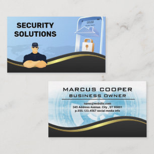 Veiligheidsbewaking Tech voor telefoonvergrendel Visitekaartje