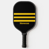Veiligheidsbij Nostalgisch Over Strepen met Naam Pickleball Paddle (Achterkant)