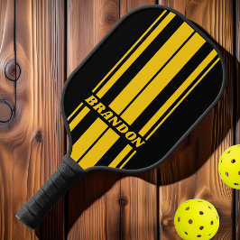 Veiligheidsbij Nostalgische Bord Strepen met Naam Pickleball Paddle