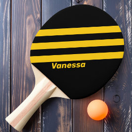 Veiligheidsbij Nostalgische Strepen met Naam Tafeltennisbatje
