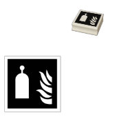 veiligheidsbord van het station met afstandsbedien rubberstempel (Gestempeld)