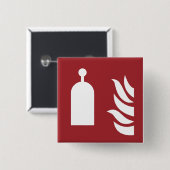 veiligheidsbord van het station met afstandsbedien vierkante button 5,1 cm (Voorkant /achterkant)