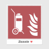 veiligheidsbord voor brandblussers op wielen sticker (Vel)