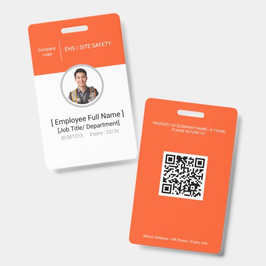 Veiligheidsfunctionaris Werknemer Foto ID-badge Si Badge (Voor- en achterkant)