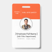 Veiligheidsfunctionaris Werknemer Foto ID-badge Si Badge (Voorzijde)