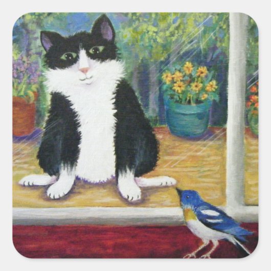 Veiligheidsglas Vierkante Sticker (Voorkant)