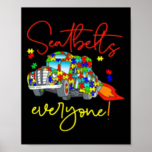 Veiligheidsgordels Iedereen Autisme Bewustwording Poster