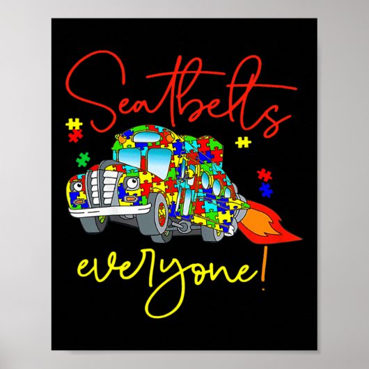 Veiligheidsgordels Iedereen Autisme Bewustwording  Poster (Voorkant)